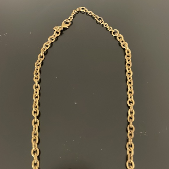 J crew clear gem statement necklace with gold metal. - Picture 3 of 3